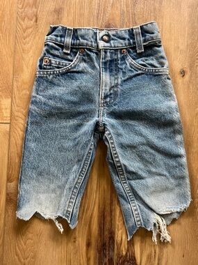 Vintage Levi’s Orange Tab Cutoff Shorts Youth 6 Slim USA Made Denim